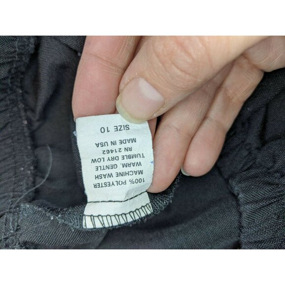 Size 10 Polyester Skirt Black Knee Length Slit Unbranded - Picture 3 of 5